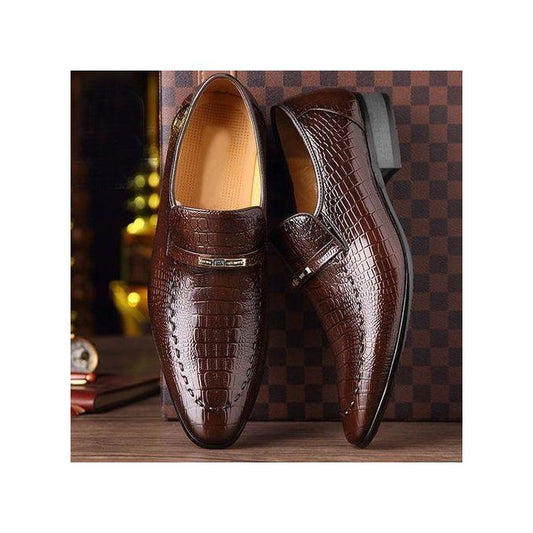 Mocassins D'entreprise Officiels Pour Hommes Brogues Chelsea Chaussures Marron