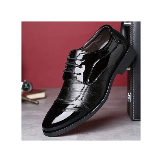 Hommes Formelle Mariage Entreprise Chaussures Lacets Patchwork Couleur Noir