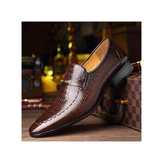 Mocassins D'entreprise Officiels Pour Hommes Brogues Chelsea Chaussures Marron