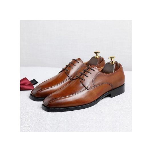 Banagat Hommes Formelle Mariage Entreprise Chaussures Lacets Marron