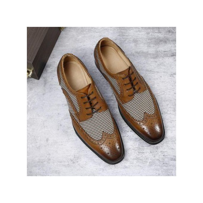 Banagat Hommes Mariage Formel Entreprise Chaussures Lacets Marron