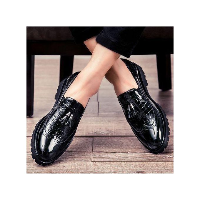Chaussures Hommes Glands Mocassins Baladeuses Noir