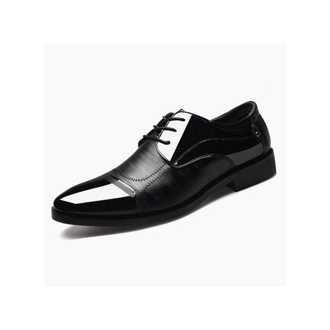Hommes Formelle Mariage Entreprise Chaussures Lacets Patchwork Couleur Noir
