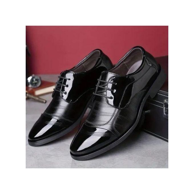 Hommes Formelle Mariage Entreprise Chaussures Lacets Patchwork Couleur Noir