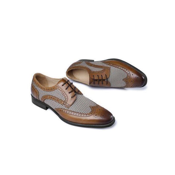 Banagat Hommes Mariage Formel Entreprise Chaussures Lacets Marron