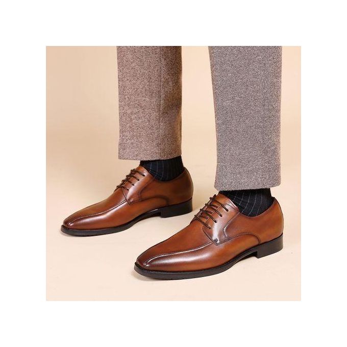 Banagat Hommes Formelle Mariage Entreprise Chaussures Lacets Marron